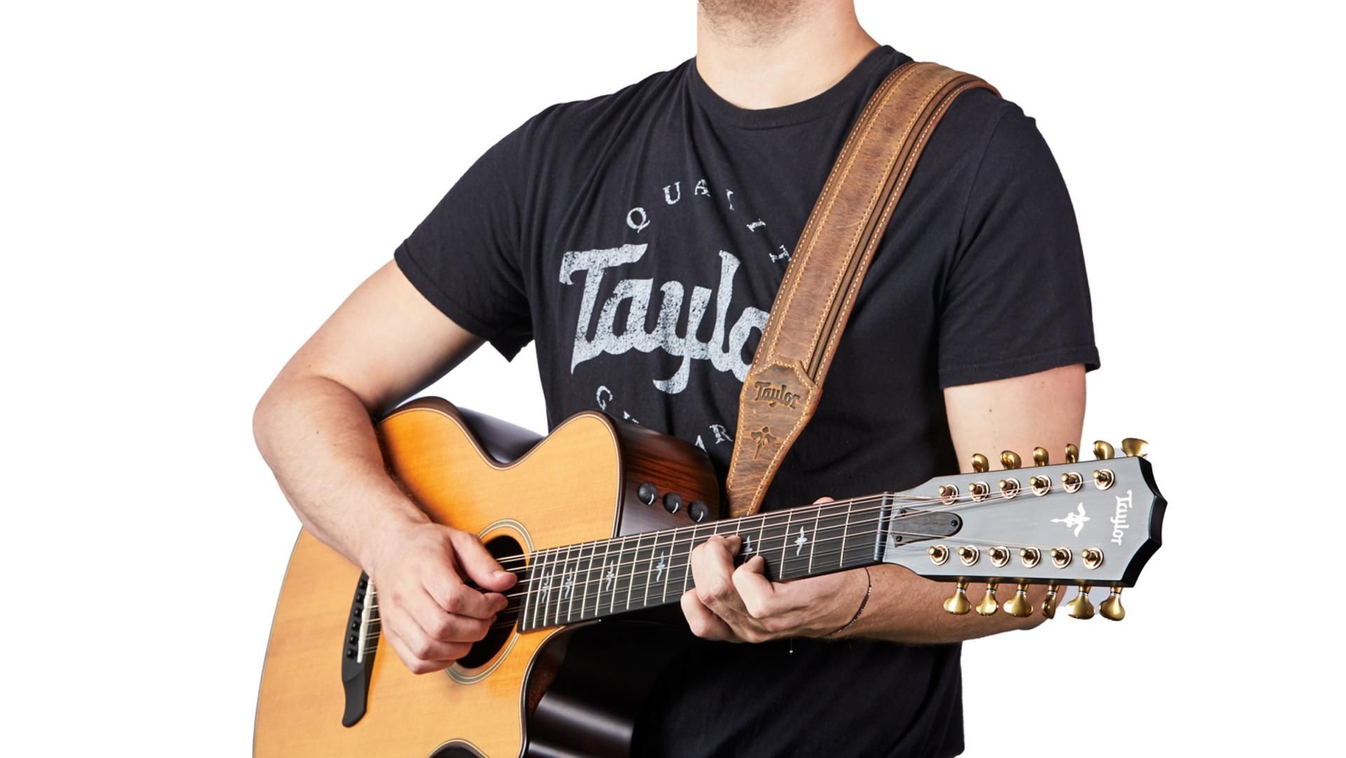 Taylor Wings Guitar Strap, Dark Brown Leather | Taylor Guitars