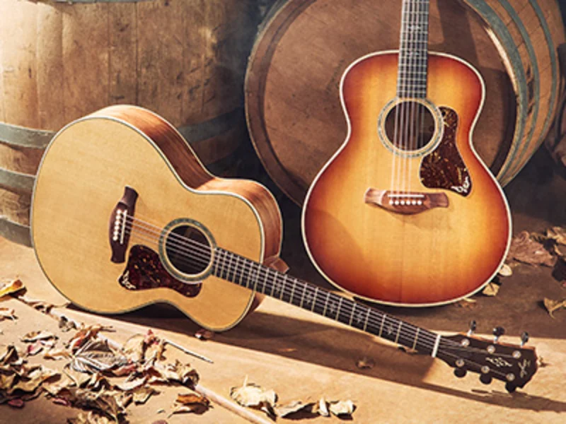 Guitars on Ground in Brewery Setting